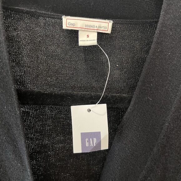 GAP Black Merino Wool Blend Button Up Cardigan Sweater Womens Size S NWT - Picture 3 of 9